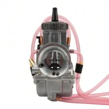 PowerMotor Motorcycle Carburetor Off-Road Motorcycle Modification Parts Flat Curtain Carburetor Enduro For Keihin PWK 33 34 35 36 38 40 42mm - Silver - View 3