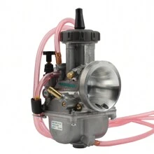 PowerMotor Motorcycle Carburetor Off-Road Motorcycle Modification Parts Flat Curtain Carburetor Enduro For Keihin PWK 33 34 35 36 38 40 42mm - Silver - View 2