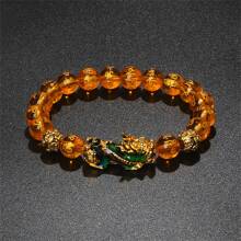 Pulsera Pi Xiu que cambia de color de 1 pieza para mujeres Bracelets Feng Shui Wealth Pi Yao Obsidian para hombres de 10 mm Dragon Mantra bead Bangle Joyería de la suerte Pixiu de 10 mm Feng Shui Beads para hombres, Pulsera de cuentas de amuleto tallada a mano de dragón Pi Yao de 19cm-7.5inch para mujeres, joyería de riqueza