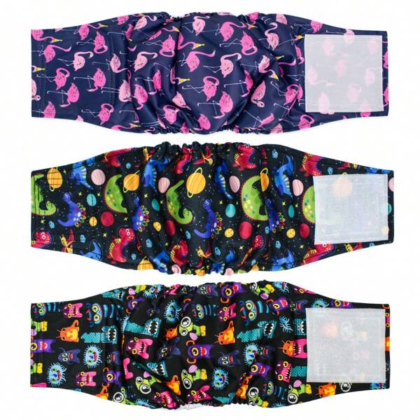 3PCS Bandes de ventre pour chien mâle, couches pour chien mâle haute absorbance lavables pour l incontinence et la formation de chiot