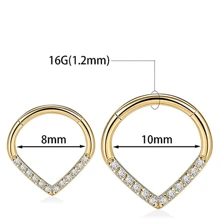 1pc G23 Titanium CZ Water Droplet Daith Helix Tragus Conch Clicker Cartilage Piercing Earring 16G Septum Nose Ring Piercing Jewelry