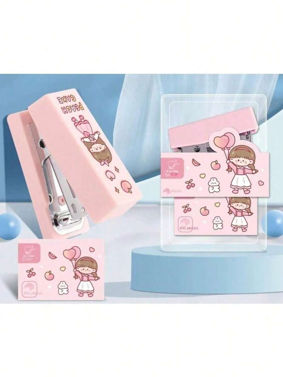 Conjunto de mini grampeador com grampos