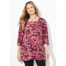 Catherines Women's Plus Size Easy Fit Squareneck Tee - màu đen - Xem 2