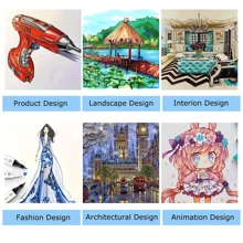 48pcs Marker Pen Set, Student Special Watercolor Pen, Art Student Special Dual-Head Oil-Based Marker Pen, Primary School Student Painting Book Special Brush, 30/48 Colors Back To School - Multicolor - View 3