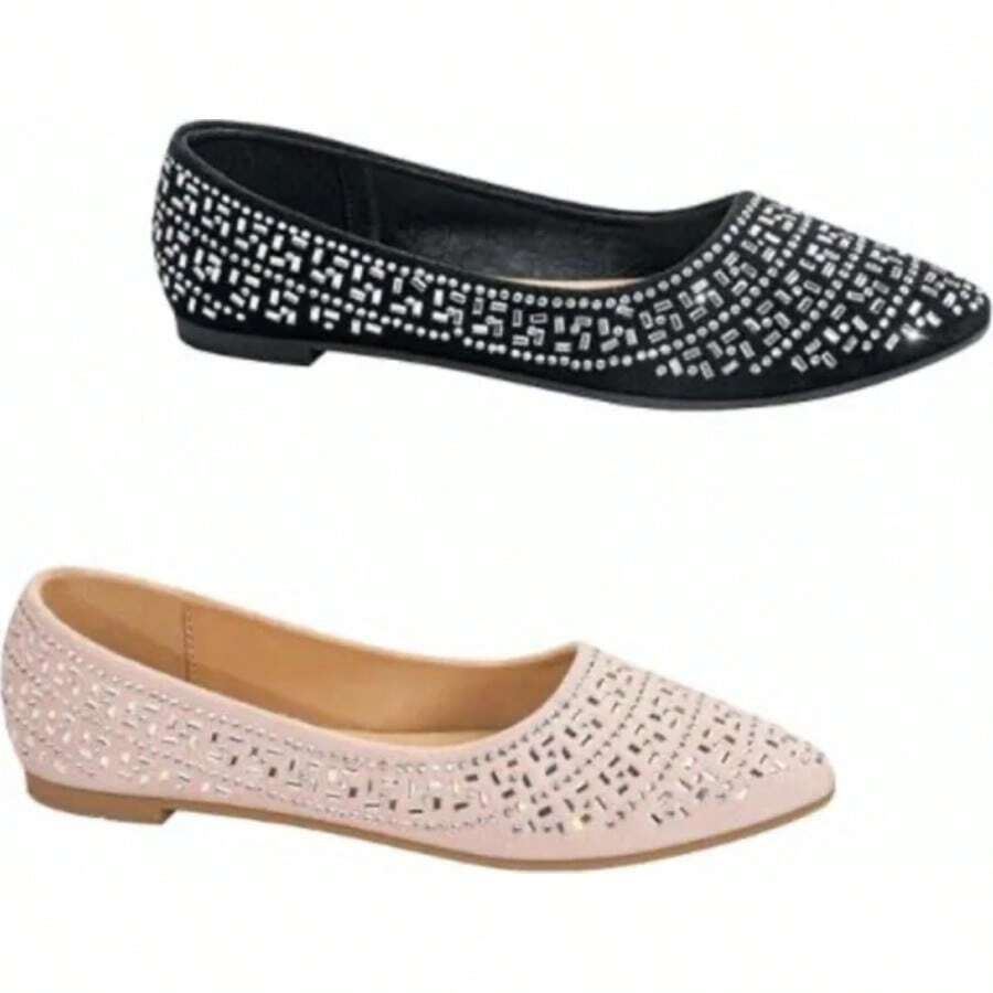 Flats Kit Ballerina con Piedras para Dama en Dos Pares - Multicolor - Ver 1
