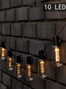 1 peça Luz de Corda Solar Retrô à Prova d'Água com 8 Funções e Lâmpadas LED para Acampamento, Pátio, Jardim, Festa de Festival (4,5m/10 Luzes) Decoração de Outono, Decoração de Casa, Decoração para Exteriores