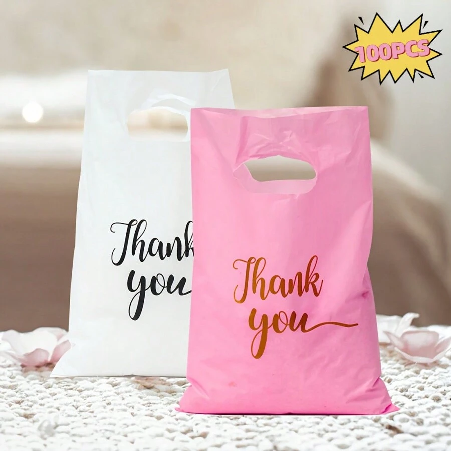 100 piezas de bolsas de plástico elegantes para caramelos, ideales para regalos de boda, bautizos y fiestas de cumpleaños - perfectas para pequeños negocios y bolsas de compra, Navidad - Multicolor - Ver 1
