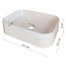 Pia Lavatório para Banheiro Retangular Oxford Branco Brilho