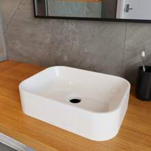 Pia Lavatório para Banheiro Retangular Oxford Branco Brilho