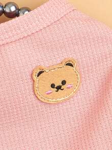 1 Áo Vest Thú Cưng Họa Tiết Lưới Thoáng Khí Mỏng, Thích Hợp Cho Chó Cỡ Nhỏ Như Teddy Và Bichon, Tất Cả Các Mùa - Màu Hồng baby - Xem 5