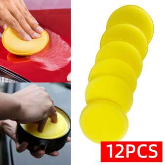 12PCS Car Round Waxing Polish Sponges Foam Applicator Pads Curing And Polishing Sponges Applicator Clean Paint Polishing