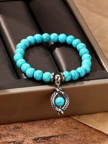 1 Máy Tính Thời Trang Hợp Kim Boho Mặt Dây Chuyền Thanh Lịch Xanh Ngọc Vòng Tay Nữ Cô Gái Đa Năng Vintage Hàng Ngày & Quà Tặng - màu ngọc lam - Xem 9