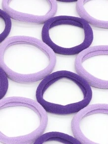 50pcs Women Simple Basic Hair Ties With High Elasticity, Suitable For Daily Use Carnival Mardi Gras Ponytail Holders Hair Elastics Hair Rubber Bands Scrunchies Hair Rope, Hair Bobbles ,Gym Sport Outfit Hair Accessories Elastic Band - Purple - View 3