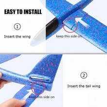一套大型手掷泡棉飛機玩具，長47厘米/18.5英寸，滑翔和防壓性能卓越，具有2種飛行模式，獨特的遊玩方式，強烈推薦作為青少年戶外玩具。 - 彩色 - 查看 5
