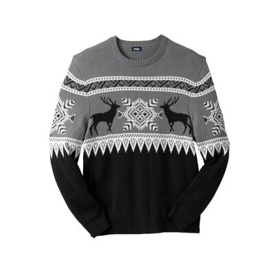 KingSize Men's Big  Tall Holiday Crewneck Sweater