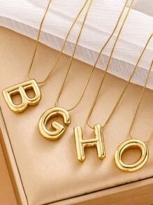 MECYLIFE 1pc Stainless Steel 3D Bubble Letter Design Necklace