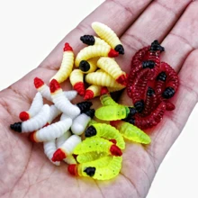 100 peças/caixa Iscas de pesca em plástico macio FishingPepo, Swimbait, Minhocas de plástico macio, Iscas de plástico macio para Crappie, Baixo e Truta