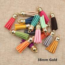 6pcs Random Color Suede Tassel Charms Keychain Cellphone Strap DIY Making Accessories - Multicolor - View 5