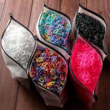 1000/1500 piezas Bandas de goma para el cabello desechables que no dañan el cabello, con buena resistencia y que no se rompen fácilmente. Cuerda para el cabello, accesorios diarios para el cabello, herramienta para rizar, útiles escolares, esenciales para viajes y vacaciones, accesorios para el cabello para mujeres