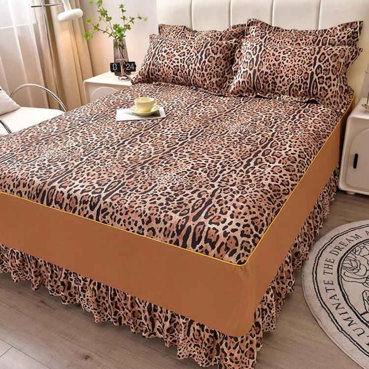 1pc High Gram Weight Printed Ruffle Bed Skirt Bed Mattress Cover The Ruffle Bed Skirt Adds Elegance And Warmth To Your Bedroom Suitable For Bedroom Dormitory Office Nap Bed Skirt Only