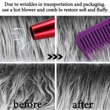 1pc 9.8*9.8in Pink White Handmade Fluffy Fabric,Beard Hair Diy Handmade Home Decoration Fabric,Shaggy Plush Fluffy Fuzzy Shannon Fur Patch For Fursuit,Cosplay,Costume,Dwarf,Craft Supply,Decoration,Patchwork Sewing Material. - Multicolor - View 5