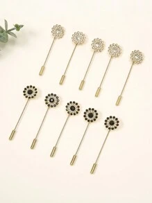 10 sztuk Moda Kobiety Dwuwarstwowy Kryształ Alfabet Szalik Pin Do Codziennego Noszenia Akcesoria Kobiety Broszka