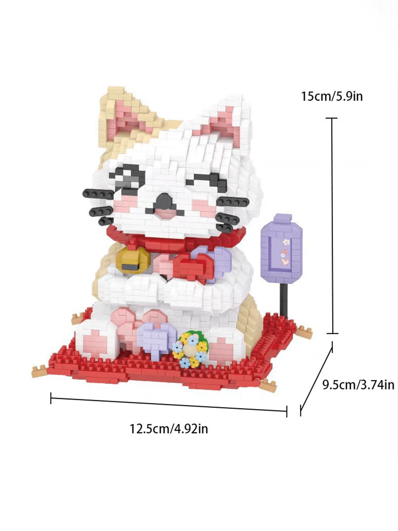 Cute Lucky Cat Micro-Particle Assembled Building Blocks Office ...