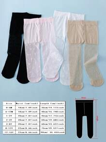 4 Pairs Children Thin Tights/Pantyhose, Ballet/Dance Socks, Sweet Style For Girls, Spring/Summer - Multicolor - View 3