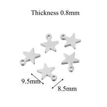 20pcs 304 Stainless Steel Small Star Pendant DIY Jewelry Accessories Bracelet Earrings Jewelry Making