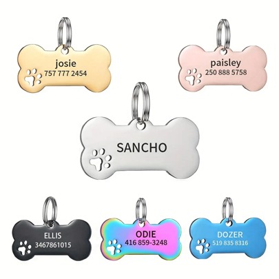 Placa de identificação de cachorro de aço inoxidável gravada elegante e personalizada - Nome e número para identificação fácil do animal de estimação Gravado, inoxidável, gatinhos, gato, cachorro, cachorrinho Moderno, vintage, fofo, adorável, contraído, engraçado, kawaii, moda de outono, fofinhos, punk Personalizado, personalizado, único, personalizado Presentes ideais para ele e ela, animais de estimação para o Natal, para o inverno, para o outono/outono, para achados de férias, moda de inverno, durável, colorido, fofo, adorável, engraçado, kawaii, Y2K, elegante, unissex, casual, único, personalizado, presentes ideais para ele, presentes ideais para ela, para ela, namorado, namorada, família, amigos