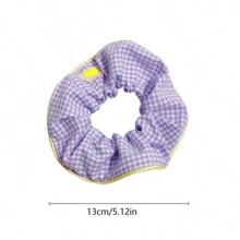 1/5pcs Plaid Hair Scrunchies Hair Ties For Girls Valentine's Day Valentines Ponytail Holders ,Head Piece