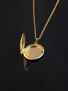 1 cái Thời trang Mạ vàng 18K Thép không gỉ Mề đay nhỏ Vòng cổ mặt dây chuyền Với Có thể mở Tròn Hình dạng Đối với Hình chụp Chèn Đối với phụ nữ Qủa tặng - tròn - Xem 11