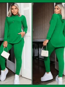Women Two-Piece Outfits - Green - View 2