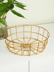 1pc Gold Multi-Purpose Storage Basket, New Arrivals - Gold - View 2