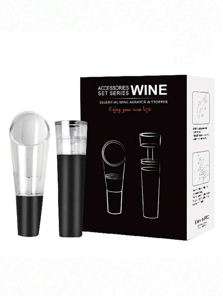1set Wine Vacuum Stopper, Wine Pourer, Decanter, Sealed Wine Stopper, Winery Gift Vacuum Red
