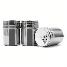 1個不銹鋼旋轉調味瓶，多用途香料瓶，帶有孔，適用於燒烤、牙籤、胡椒粉、鹽、糖等 - 銀色 - 查看 7