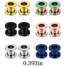 Bộ kéo dài đồng hồ đo tai 12-36 chiếc - Kích thước 14G-00G cho người mới bắt đầu - Ống thép phẫu thuật Phích cắm loe đơn Đường hầm vít vừa vặn - Cáng giãn nở Trang sức xuyên thấu - máy giãn nở tai - Xem 25
