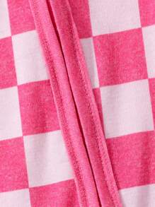 Baby Girls Snug Fit Pink Plaid Zipper Footed Pajamas, For Christmas