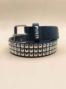 ACESSÓRIOS Nova Moda Do Punk Rebite Cinto Para Mulheres Lantejoulas Personalidade Estilo Concave Fresco