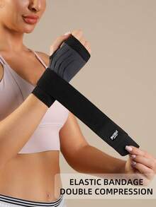 JINGBA SUPPORT 1个透气针织护腕 - 手部保护，可调节绑带，适合举重和骑行，男女通用 - 黑色 - 查看 5