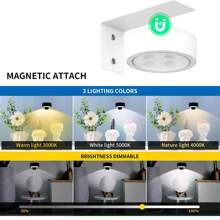 Picture Lights For Wall,  Rechargeable Battery Operated Picture Frame Lights, Puck Lights With Remote, Dimmable & Timer Art Lighting For Paintings Wireless, Magnetic Gallery Light(1/3Pcs) - Multicolor - View 4