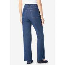 Woman Within Plus Size Stretch Denim Wide-Leg Five-Pocket Jeans - MIDNIGHT SANDED - View 2