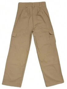 Pantalón de vestir con bolsas de cargo - Camel - Ver 3