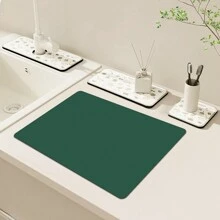 1pc Solid Color Diatomaceous Earth Water Absorbent Pad For Dish Drying, Heat Resistant Drain Mat For Household Kitchen, Coffee Maker Pad, Suitable For Kitchen, Countertop, Bar Accessories - Multicolor - View 34