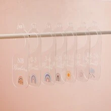 7 ngăn tủ quần áo bằng acrylic trong suốt dùng để đựng quần áo trẻ em, các mốc phát triển & sắp xếp tủ quần áo, đồ trang trí gia đình, quà tặng tiệc mừng em bé, quà tặng lễ Phục sinh cho bé gái/bé trai - trắng - Xem 8