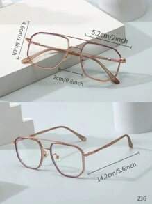 1pc Stylish Men TR Frame Korean Version Personalized Double Bridge Retro Computer Glasses, Clear Glasses Accessories