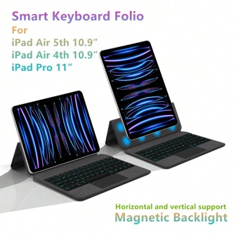 Smart Keyboard Folio Compatible With Ipad Pro 11 Inch 4th 3rd 2nd 1st 2018-2022 Ipad Air 5th 4th 10.9 Inch Magnetic Case Magic Keyboard Cover TrackPad Backlight Tablet