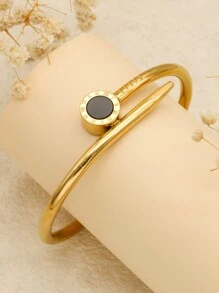 1 stuk Romeinse cijfers armband voor dames roestvrijstalen armbanden set mode-sieraden accessoire