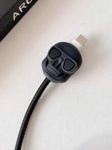 Cartoon Skull Sunglasses 1.5m Laser Winder Fastening Wire Clip TPU Protective 4-Piece Set Compatible With IPhone 20W Quick Charge Cable Cable Protector, Charger Protector