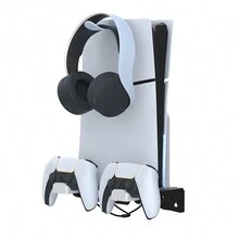 JOMAA Aluminum Alloy Wall Mount Kit Compatible With Slim/ Console Disc & Digital Dual Charging Station With Headset Holder - Black - View 3